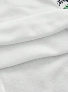 Manfinity VCAY 男士针织时尚休闲青年宽松长袖圣诞图案印花运动衫，适合秋冬 - 白色 - 查看 6