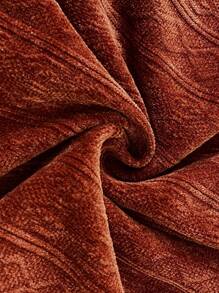 SHEIN Clasi 2 件套女士休闲圆领长袖上衣和裙子套装，舒适保暖，适合秋冬季 - 鏽棕色 - 查看 7