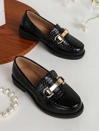 1 Pair Boys Loafer Shoes, British Style, Casual Slip-On, Suitable For Autumn/Winter