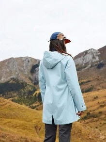 In My Nature 女士休闲户外拉链连帽夹克 - 淺藍色 - 查看 12