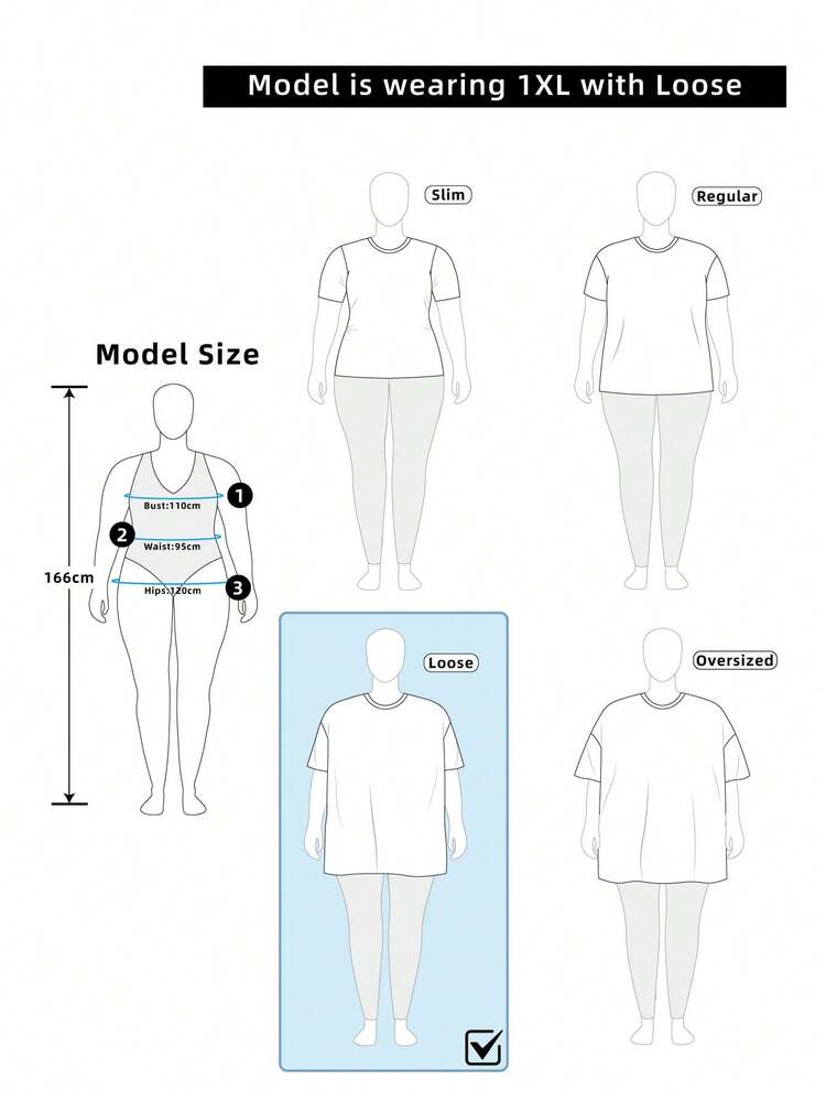 SHEIN 大码女式圆领 T 恤，后开衩，带蝴蝶结装饰 - 灰色 - 查看 4