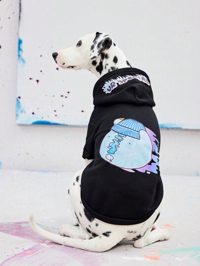Coolman Sudadera con capucha estampada con peces mutantes cool y de moda, estilo Kawaii y lindo para gatos y perros, para vacaciones y Año Nuevo