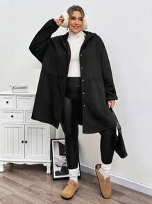 SHEIN CURVE+ Plus Size Modieus Getailleerd Hoodie Jack