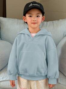 Dazy Kids 女童纯色卫衣，女童秋季服装卫衣 - 藍色 - 查看 3