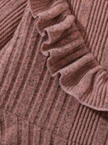 SHEIN Baby Girls' Casual Everyday Cute, Warm And Comfortable Knit Dress, Made Of Soft Knit Fabric, Suitable For Baby's Daily Activities, Outdoor In Autumn/Winter, Kindergarten And Home Leisure
