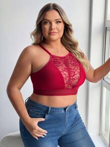 Plus Size Women Sexy Lace Patchwork Lingerie Set