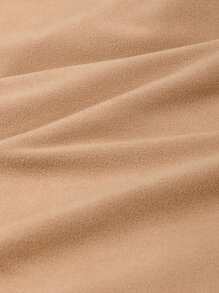 Manfinity Bizformal Men's Solid Color High Collar Fleece Casual Long Sleeve T-Shirt - Khaki - View 3