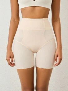 Women Solid Color High Waist Minimalist Shapewear Bottom - Apricot - View 5