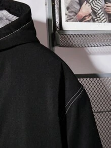 SHEIN Teen Boy 1pc Casual College Retro Losse Kleur Streep Werkkleding Zakken Plus Naad Geweven Markeringen Jas Homecoming, Renaissance, Herfstoutfits, Teen Boy Kleding, Luchthaven, Cocktailparty, Herfst/Winter Winter