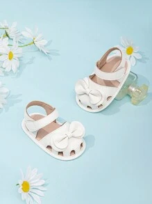 婴幼儿可爱白色蝴蝶结装饰凉鞋 - 白色 - 查看 6