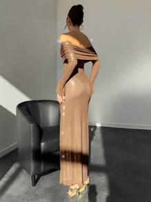 Aloruh Vestido elegante con hombros descubiertos para fiestas, otoño para mujeres