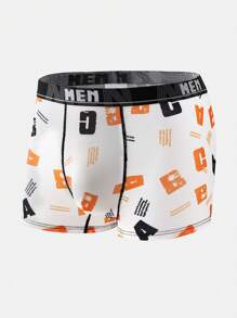 5pcs/Pack Men's Letter Print Boxer Briefs - Multicolor - View 5