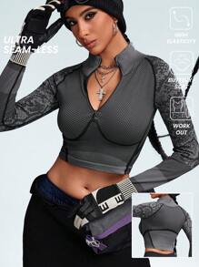 Innovista Woman Seamless 4D Jacquard Snake Texture High Elastic Zip Up Sports Sweatshirts,Fall Sweatshirts, Yoga Gym Outfits,Going Out Tops, Workout Tops, Long Sleeves Sweatshirts, Fall Woman Outfits, Outdoor, Skiing Sweatshirts,Fall Winter Women Outfit,Core Motion,Cold Weather Clothes