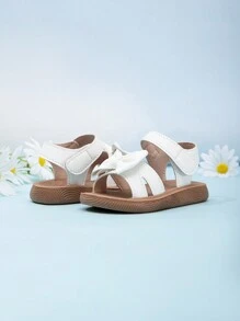 婴儿可爱白色蝴蝶结装饰凉鞋 - 白色 - 查看 5