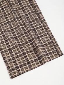 Sweetra 女式秋季抽绳腰休闲直筒长裤 - 棕色 - 查看 5