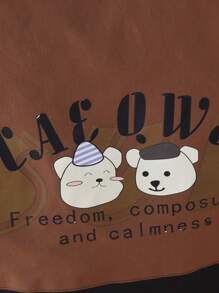 年轻女孩连帽保暖内衬夹克，儿童休闲外套，假日及冬季时尚 - 咖啡棕 - 查看 5