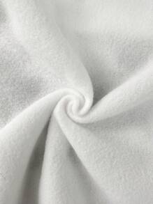 SHEIN Tween Girls Casual Knit Face & Floral Graphic Crewneck Sweatshirt And Flare Pants Set, For Home, Street, Comfortable - Black and White - View 6