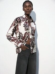 Maija Abstract Floral Modern Urban Elegant Decorative Impression Floral Long Sleeve Baggy Shirts Romantic, Fashion, Versatile; Suitable For Summer Vacation, Comfortable, Bohemian Style, Beach Wear, Swimsuit Cover-Up, Stylish, Elegant, Casual, , Simple Daily Wear, Country Style, Essential, Solid Color, Holiday Casual, Decent, Single Lady, Ideal For Vacation Elegant Fashion Business Casual Woman Going Out Tops Graduation Outfit European Summer Hawaii Outfits Women Summer Dresses For Women Streetwear Women Stockholm Style Teacher Outfits For Women