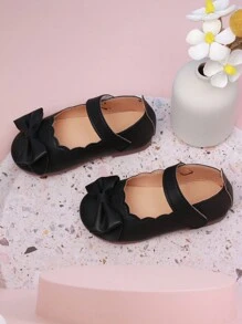 1 Đôi giày đế bằng thoải mái thời trang màu đen cho bé gái sơ sinh/trẻ mới biết đi - màu đen - Xem 3