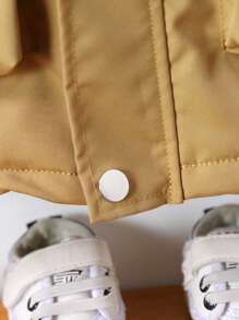 1 Stück Baby Jungen Reißverschluss Kapuzenjacke in Unifarbe, eine warme und bequeme Außenbekleidung, die für Säuglinge in Herbst, Frühling und Winter geeignet ist.