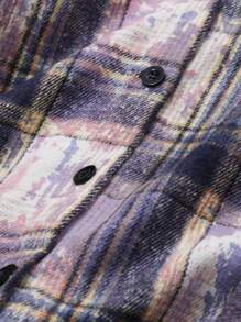 DAZY Women Plaid Splash-Ink Design Loose Fit Blouse,Flannels Women - Multicolor - View 8