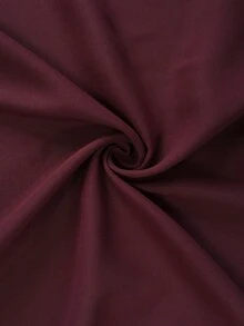 New Casual & Elegant Loose Batwing Sleeve Crew Neck Solid Color Plus Size Dress - Burgundy - View 3