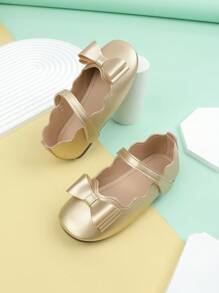 Sandalias con lazos plateados, suela suave antideslizante y cómoda para princesas - Dorado - Ver 5