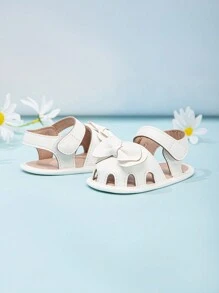婴幼儿可爱白色蝴蝶结装饰凉鞋 - 白色 - 查看 3