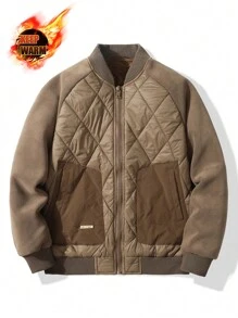 Gym Rark Jaket Kasual Pria Model Boyfriend Style dengan Lengan Panjang Raglan Warna Kontras, Resleting Depan, Kerah Baseball, dan Bantalan. - Aprikot - View 1