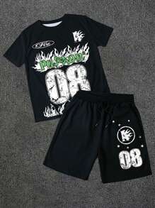 Manfinity Dauomo 休闲T恤套装，夏季短袖