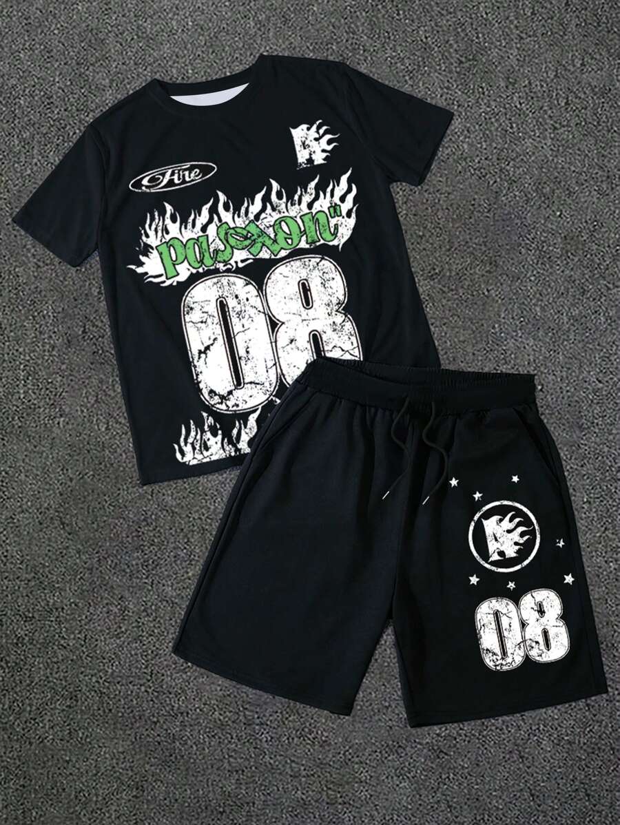 Manfinity Dauomo 休闲T恤套装，夏季短袖