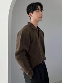 DAZY Men's Button Front Long Sleeve Casual Sweater Fall,Winter - Brown - View 6