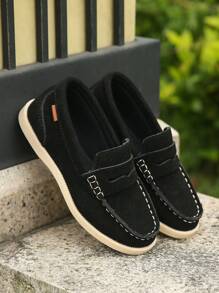 4 季幼儿男童一脚蹬乐福鞋透气防滑平底缝制鞋