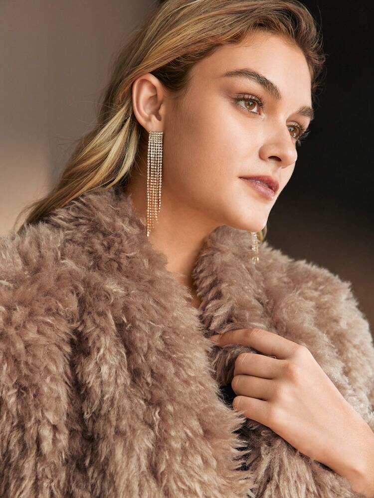 MOTF Soiréza FLUFFY SOLID OPEN FRONT COAT