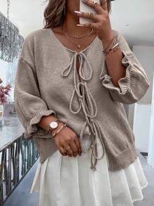 Calvaya Plus Size Women Cardigan Sweater With Tie Detail, New For Autumn/Winter