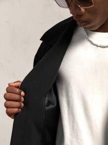 AKNOTIC Business Casual Chaqueta holgada de cuello vuelto, de ajuste relajado y de apertura frontal para hombre, adecuada para el otoño