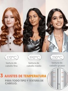 SHEGLAM HAIR It-Curl Rizador instantáneo de un solo toque Rizador automático, Rizador de cabello automático, Rizador de cabello automático de 25 mm con 3 temperaturas, Calentamiento rápido y rotación de 2 vías, Apagado automático, Varita rizadora giratoria anti-escaldaduras y anti-enredos, Rizador instantáneo táctil para peinar el cabello constituir playa y2k viajar cámping Escuela cosplay Regalo Campus moda