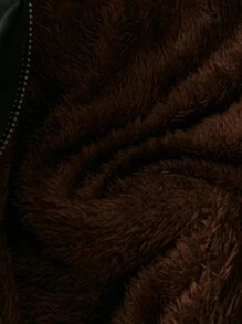 SHEIN LUNE Abrigo acolchado con capucha con cremallera, forrado térmico, de talla grande, para otoño/invierno