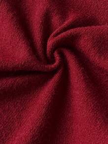 SHEIN Unity 女士露肩纯色侧开衩优雅毛衣，秋季 - 杏色 - 查看 4