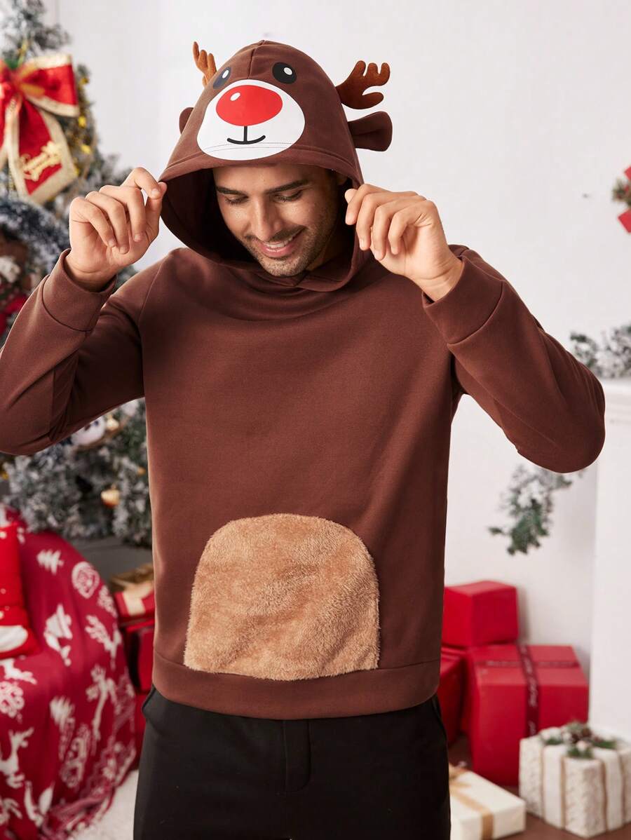 GENTILAND 宽松针织落肩长袖连帽衫，适合圣诞节、家庭搭配、情侣度假休闲卡其色拼色连帽衫，适合朋友、丈夫、男朋友的礼物