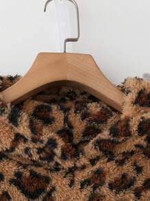 SHEIN LUNE 2 件套大码女式豹纹蓬松连帽衫上衣和裤子套装，秋冬大码秋季服装 - 彩色 - 查看 5