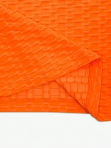 Zolique Textured Sports Top With Ruched Leggings Set Fall Cloth For Women - Orange - View 7
