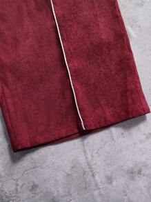 SHEIN Sudadera con capucha y pantalones casuales y cómodos con estampado de cuadros para niños y adolescentes