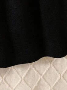 SHEIN Tween Girls Sweater Co-Ords With Elegant Pearl Buttons And 3D Bow Decor, Paired With Minimalist Solid A-Line Skirt, Suitable For Parties And Outings - Multicolor - View 5