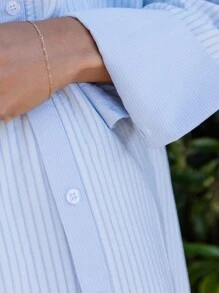 Aralina Curve High Waist Striped Boxer Shorts - White - View 4