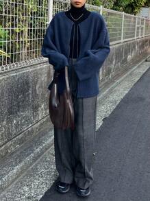 FRIFUL Damska kurtka casualowa z długim rękawem i wiązaniem z przodu, jednokolorowa, do noszenia na co dzień, jesienna odzież damska