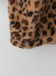 SHEIN LUNE 2 件套大码女式豹纹蓬松连帽衫上衣和裤子套装，秋冬大码秋季服装 - 彩色 - 查看 3