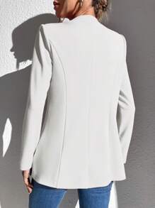 SHEIN Privé Blazer élégant de couleur unie à manches longues pour le bureau