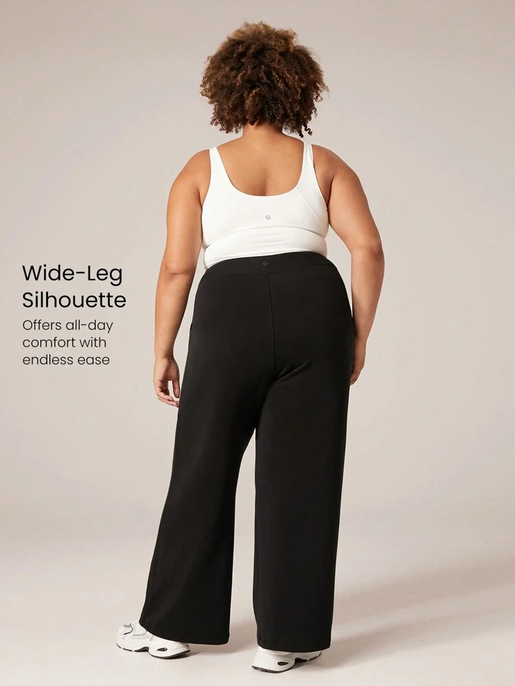 Pantalon large en modal avec taille réglable à cordon et poches latérales, casual pour tous les jours, grande taille