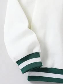 SHEIN Sudadera con capucha de moda casual con estampado de letra simple para adolescentes varones, versátil para uso diario